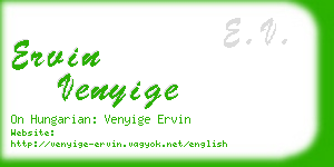 ervin venyige business card